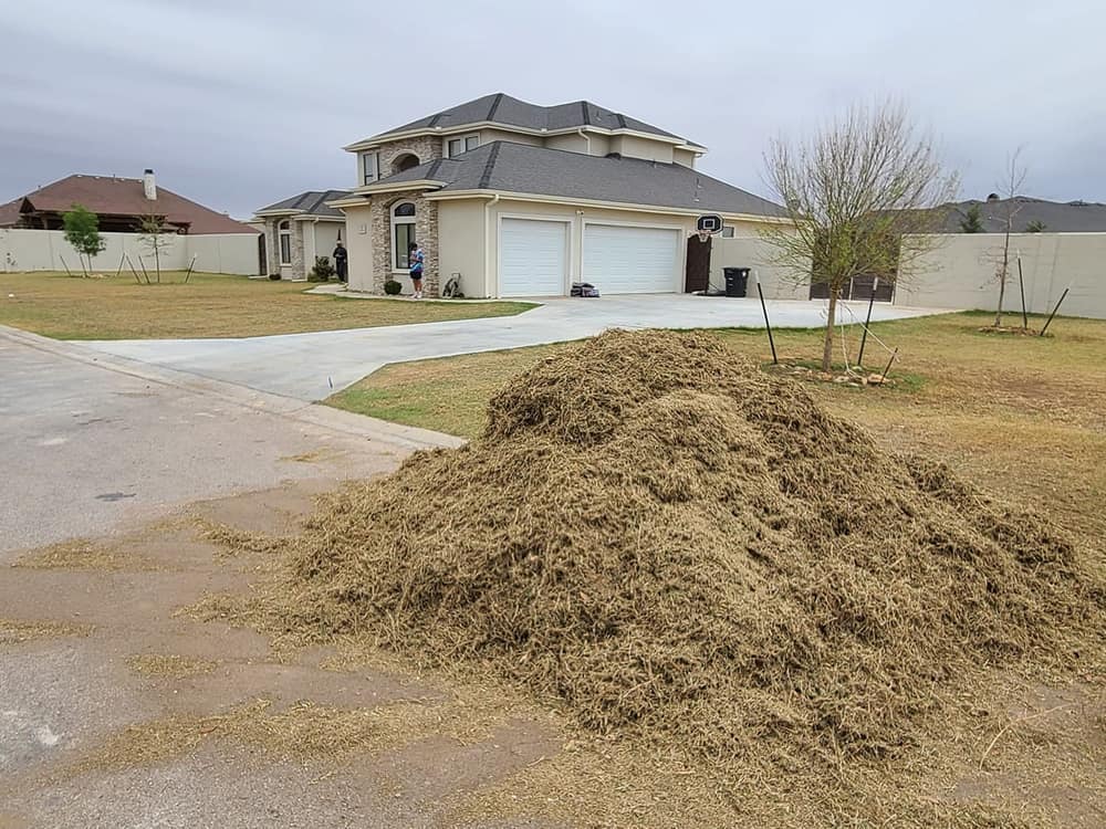 The pile of thatch pulled out of a single Midland front lawn